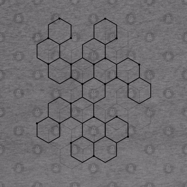 Hexagon Pattern Mathematics Science Graphic Design by DetourShirts